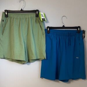 DSG Men's Athletic Shorts in Sage Green and Teal Blue size small